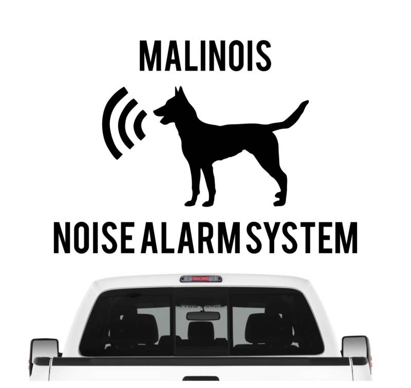 siviwonder Malinois Noise Alarmsystem Auto Aufkleber Hund Folie Belgian Mali Berger Farbe Schwarz, Größe 20cm von siviwonder
