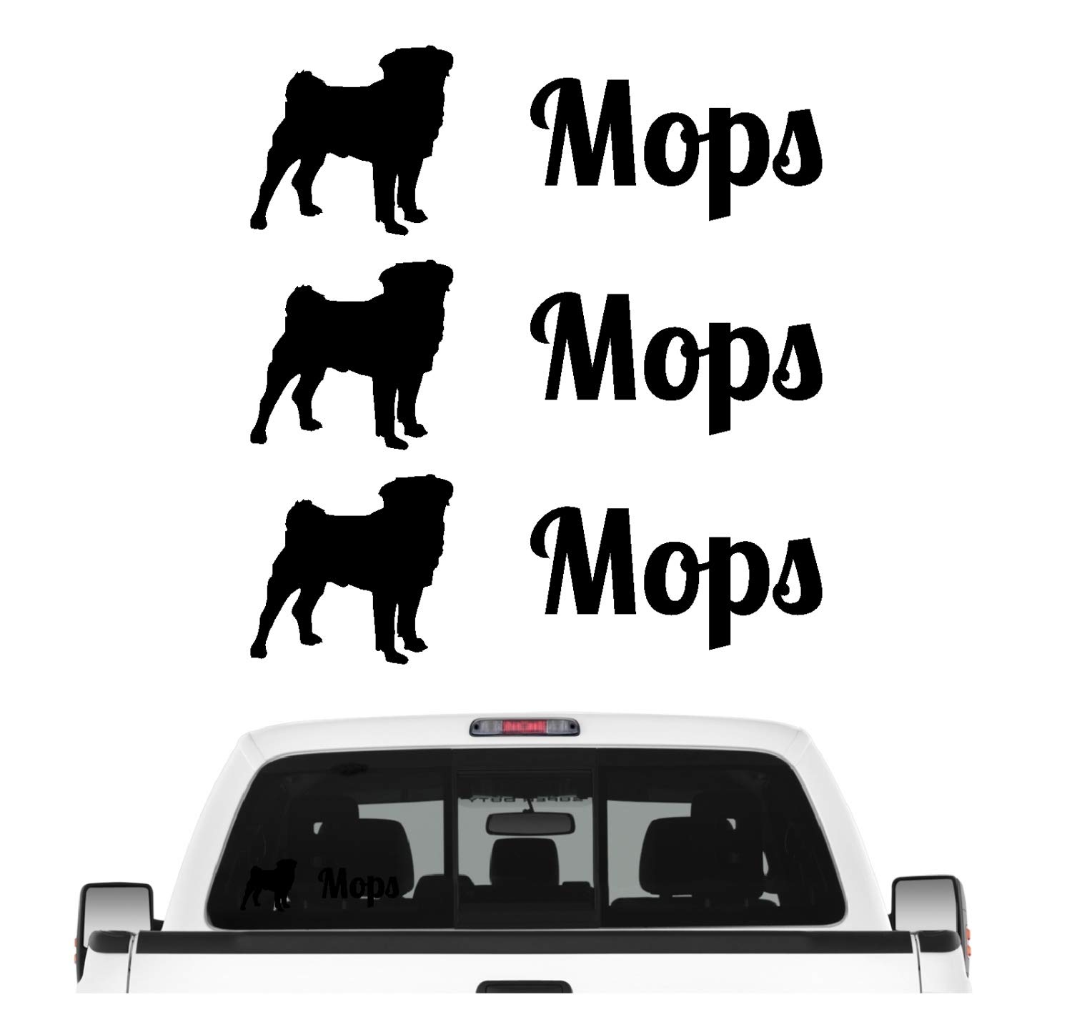 siviwonder Mops Pug Carlino Aufkleber 3er Set Hundeaufkleber Hundemotiv Hund Folie Farbe Schwarz, Größe 10cm siviwonder Mops Pug Carlino Aufkleber 3er Set Hundeaufkleber Hundemotiv Hund Folie Farbe Schwarz, Größe 10cm von siviwonder