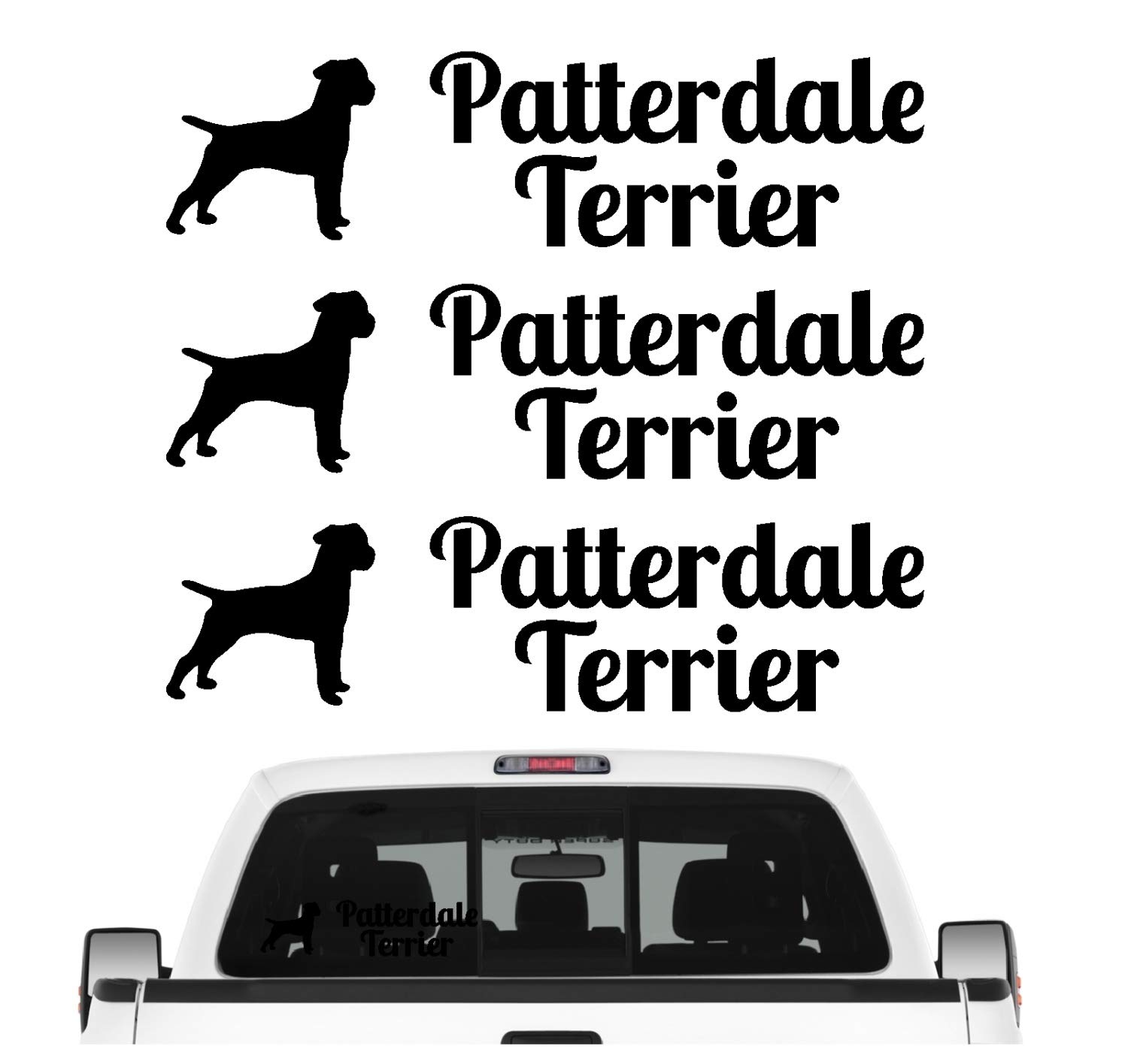siviwonder Patterdale Terrier Aufkleber 3er Set Hundeaufkleber Hundemotiv Hund Folie Farbe Schwarz, Größe 20cm von siviwonder