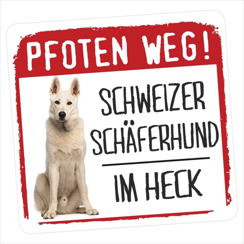 siviwonder Schweizer SCHÄFERHUND Swiss Pfoten Weg Kleiner Auto Aufkleber Hundeaufkleber REFLEKTIEREND Reflective Sticker von siviwonder