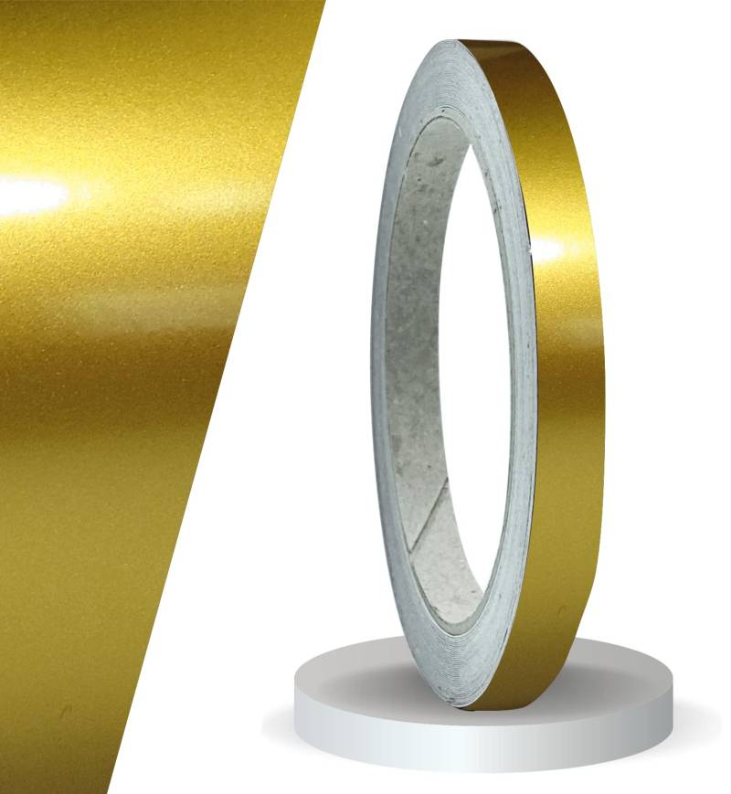 siviwonder Zierstreifen Gold metallic Glanz in in 10 mm Breite und 10 m Länge für Auto Boot Jetski Modellbau Klebeband Dekorstreifen Seitenstreifen Klebestreifen DIY Basteln selbstklebend von siviwonder
