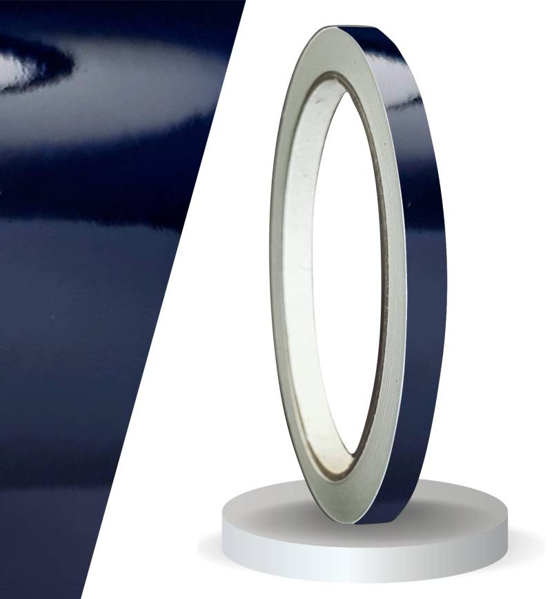 siviwonder Zierstreifen Marineblau Glanz in 6 mm Breite und 10 m Länge Folie Aufkleber für Auto Boot Jetski Modellbau Klebeband Dekorstreifen Marine blau stahlblau von siviwonder