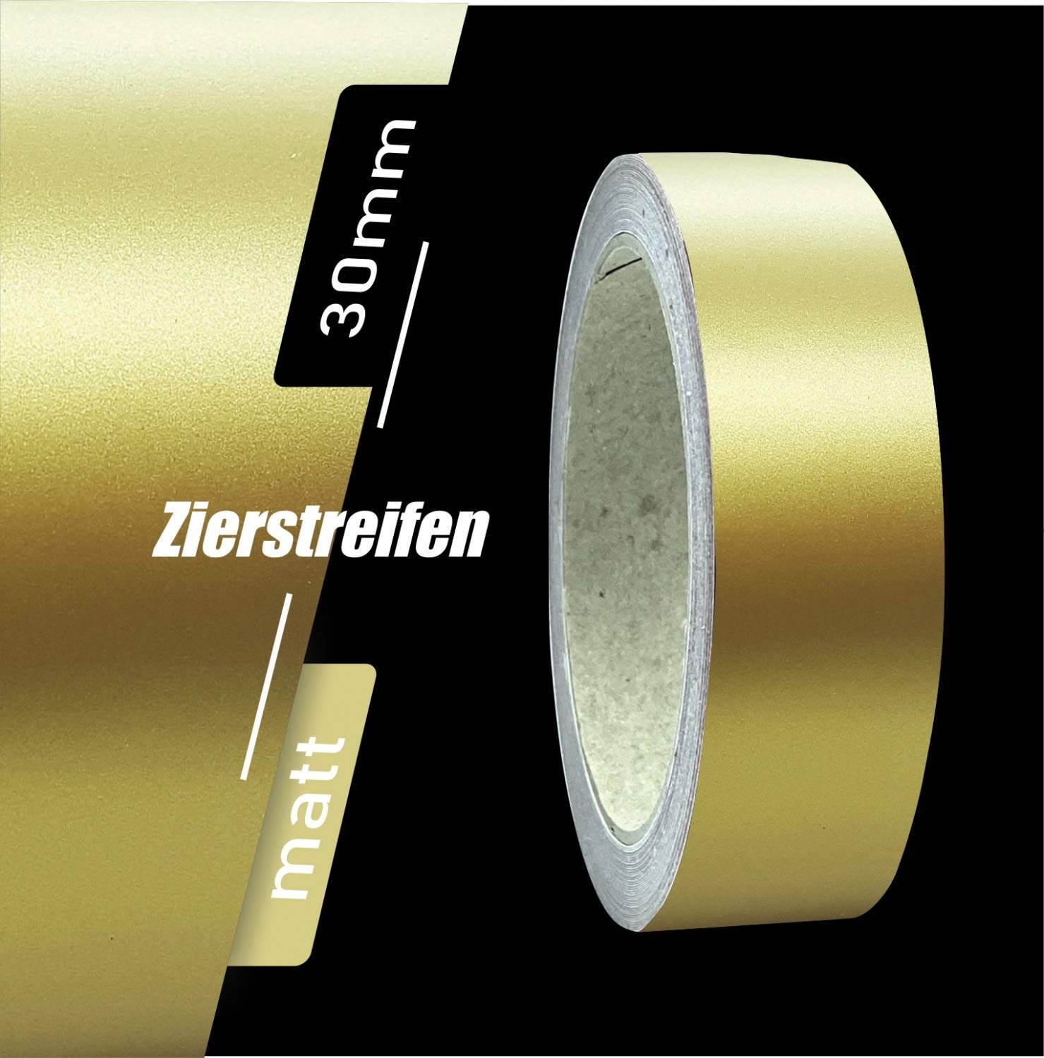siviwonder Zierstreifen Matt Gold metallic 30mm Aufkleber Länge 10m Auto Boot Klebeband Sticker siviwonder Zierstreifen Matt Gold metallic 30mm Aufkleber Länge 10m Auto Boot Klebeband Sticker von siviwonder