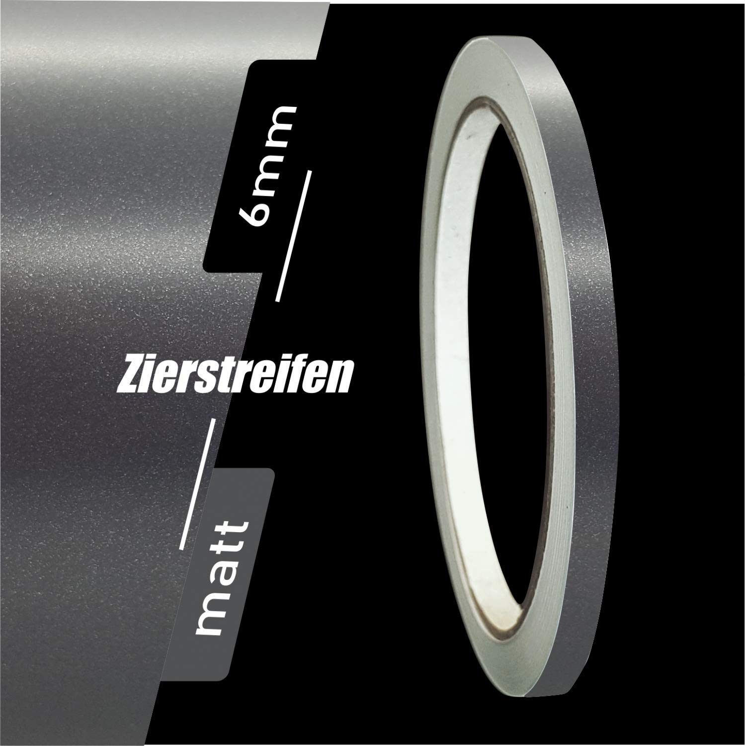 siviwonder Zierstreifen Matt anthrazit metallic 6mm Aufkleber grau Länge 10m Auto Boot Klebeband siviwonder Zierstreifen Matt anthrazit metallic 6mm Aufkleber grau Länge 10m Auto Boot Klebeband von siviwonder