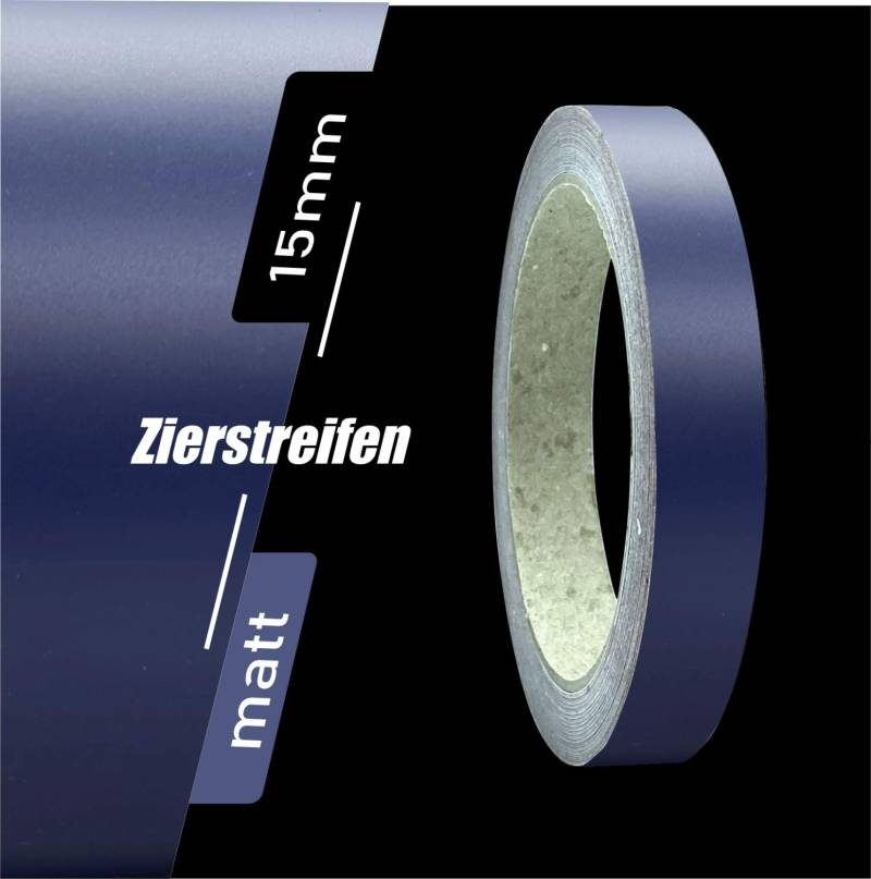 siviwonder Zierstreifen Matt dunkelblau blau 15mm Aufkleber Länge 10m Auto Boot Klebeband Sticker von siviwonder