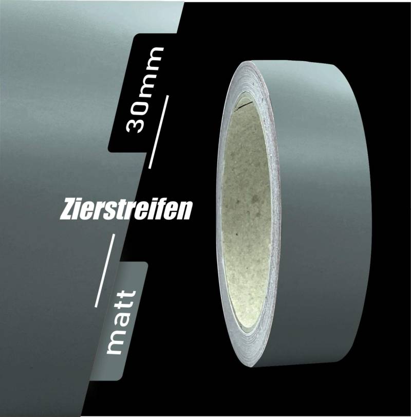 siviwonder Zierstreifen Matt dunkelgrau grau 30mm Aufkleber Länge 10m Auto Boot Klebeband Sticker von siviwonder