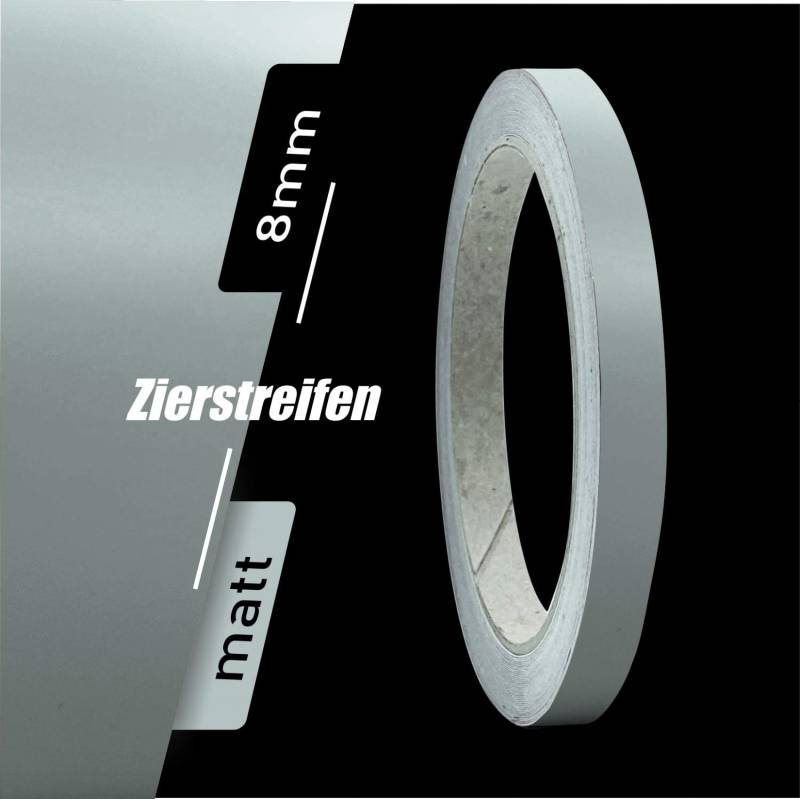 siviwonder Zierstreifen Matt grau Grey 8mm Aufkleber Länge 10m Auto Boot Klebeband Sticker von siviwonder