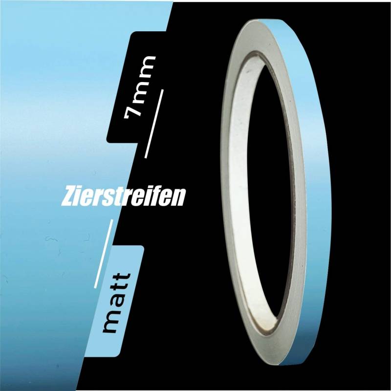 siviwonder Zierstreifen Matt lichtblau blau 7mm Aufkleber Länge 10m Auto Boot Klebeband Sticker von siviwonder