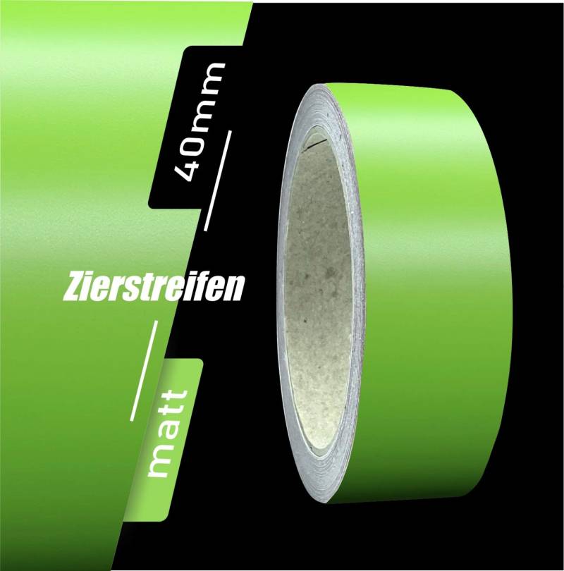 siviwonder Zierstreifen Matt lindgrün grün lind 40mm Aufkleber Länge 10m Auto Boot Klebeband Sticker von siviwonder