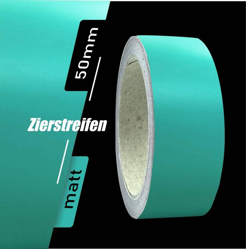 siviwonder Zierstreifen Matt türkis 50mm Aufkleber Länge 10m Auto Boot Klebeband Sticker von siviwonder