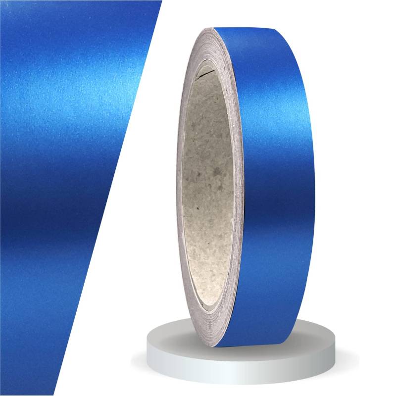 siviwonder Zierstreifen blau metallic matt in 20 mm Breite und 10 m Länge für Auto Boot Jetski Modellbau Klebeband Aufkleber Folie Dekorstreifen Seitenstreifen Klebestreifen DIY Basteln selbstklebend von siviwonder