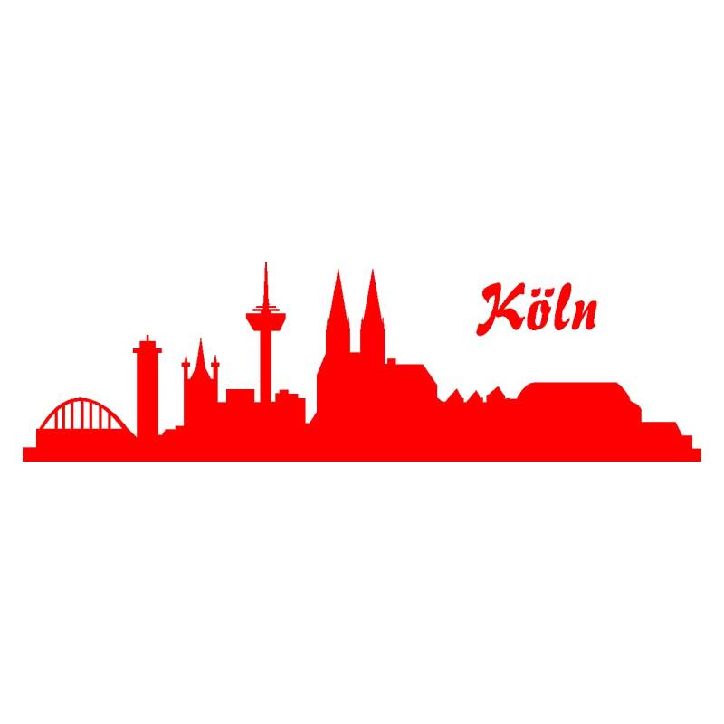 skyline4u Stadtaufkleber Köln Autoaufkleber Collage in 8 Größen und 25 Farben (15x4,4cm hellrot) von skyline4u
