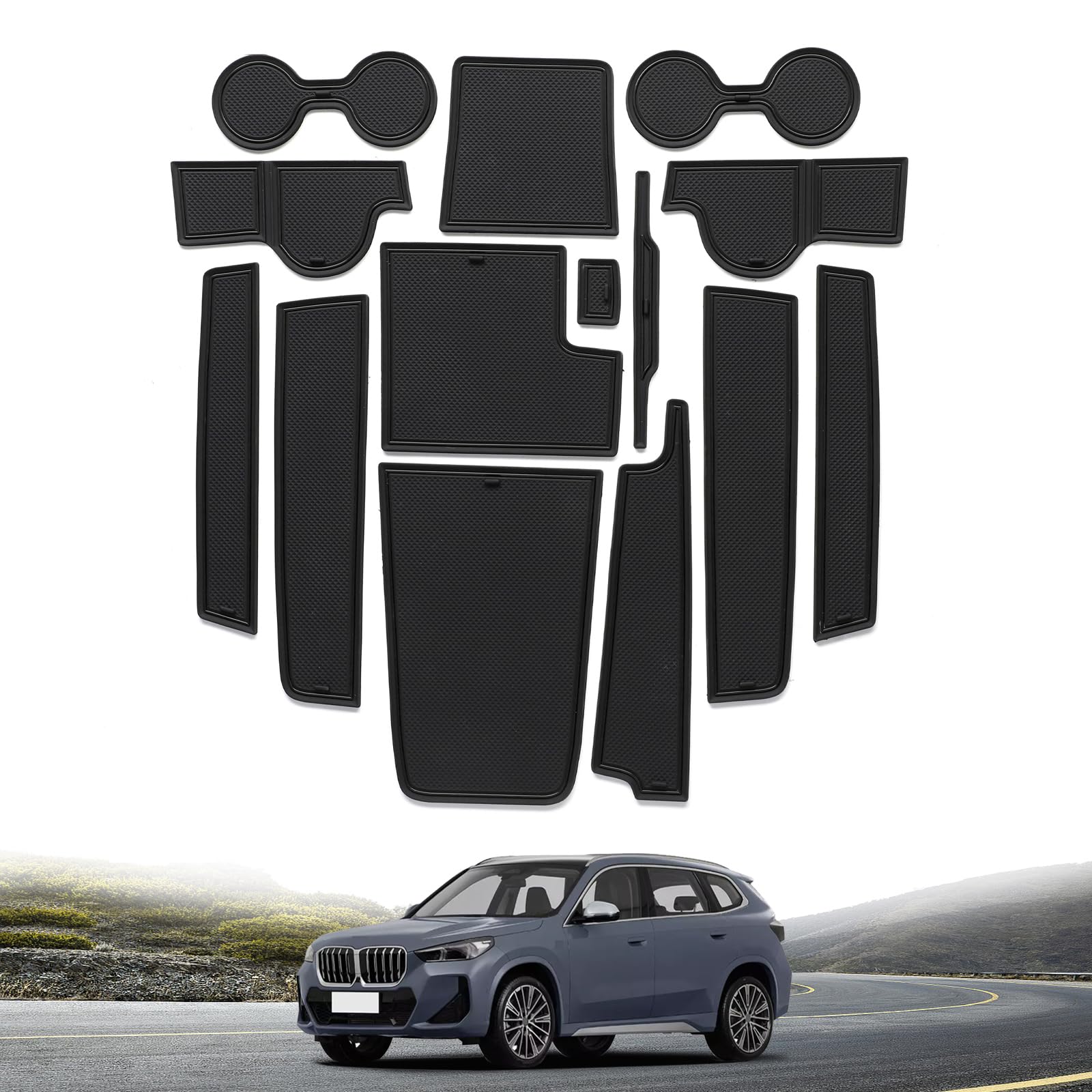 SMABEE Torschlitz Cup Mat Kompatibel mit BMW X1 2023 2024 PVC Anti-Rutsch Tür Nut Pad Anti-Rutsch Pad Innenzubehör SMABEE Torschlitz Cup Mat Kompatibel mit BMW X1 2023 2024 PVC Anti-Rutsch Tür Nut Pad Anti-Rutsch Pad Innenzubehör von smabee