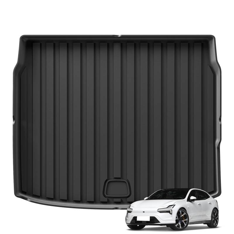 Smabee Kofferraummatte kompatibel mit 2023 2024 Polestar 4 Cargo Rear Trunk Cargo Liner Protector Mat TPE Protector Pad Allwetter Wasserdicht Schwarz von smabee