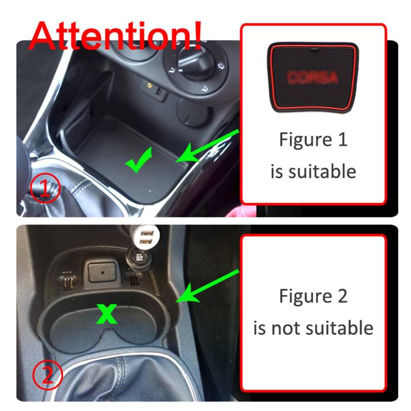 smabee Anti-Rutsch-Torschlitz-Automatte für Opel Corsa 2015–2018, Zubehör, Türrillen-Gummi-Untersetzer, Anti-Rutsch-Pad (12 Stück, rot) von smabee