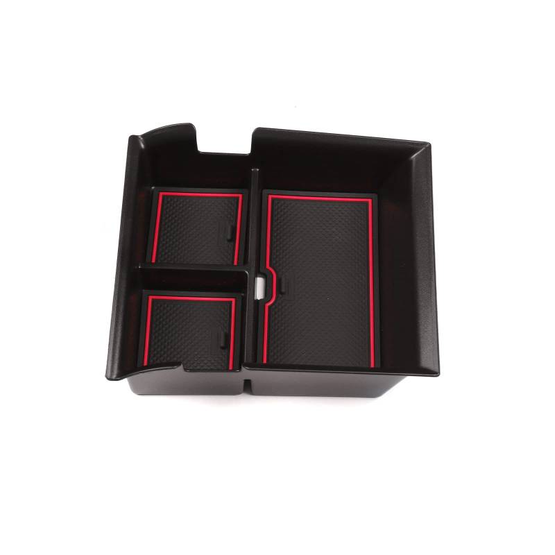 smabee Auto-Armlehnen-Aufbewahrungsbox für BYD Atto 3 Mittelkonsole Organizer Tray ABS Container Organizer Box Innenzubehör (rot) von smabee