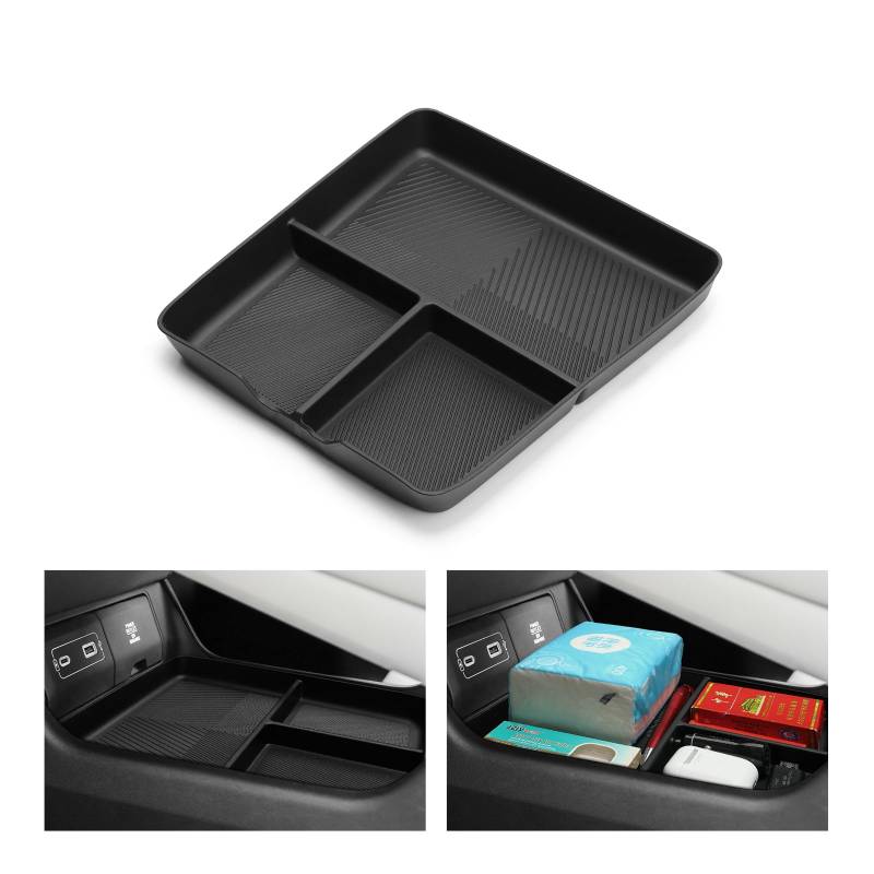 smabee Mittelkonsole Unterer Strage Tray für Xpeng P7/P7i 2023 2024 2025 Mittelkonsole Unterer Raum Organizer Tray Tidy für Xpeng P7/P7i Zubehör TPE Schwarz von smabee