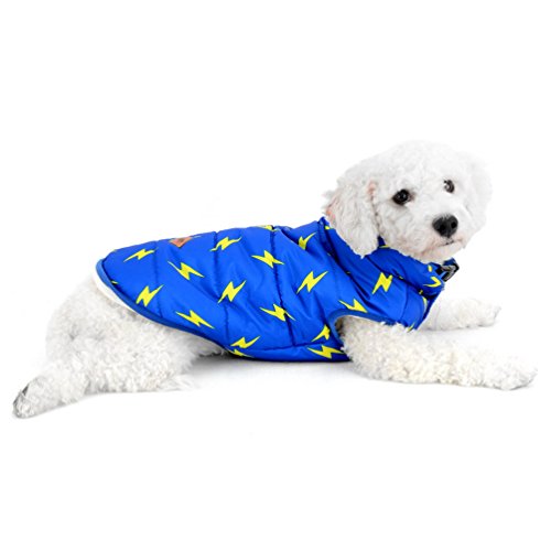 smalllee _ Lucky _ store Lightning Print Gepolsterte kaltem Wetter Weste für kleine Hunde Pet Weste Jacke warm Hund Bekleidung kaltem Wetter Coats Chihuahua Kleidung von smalllee_lucky_store