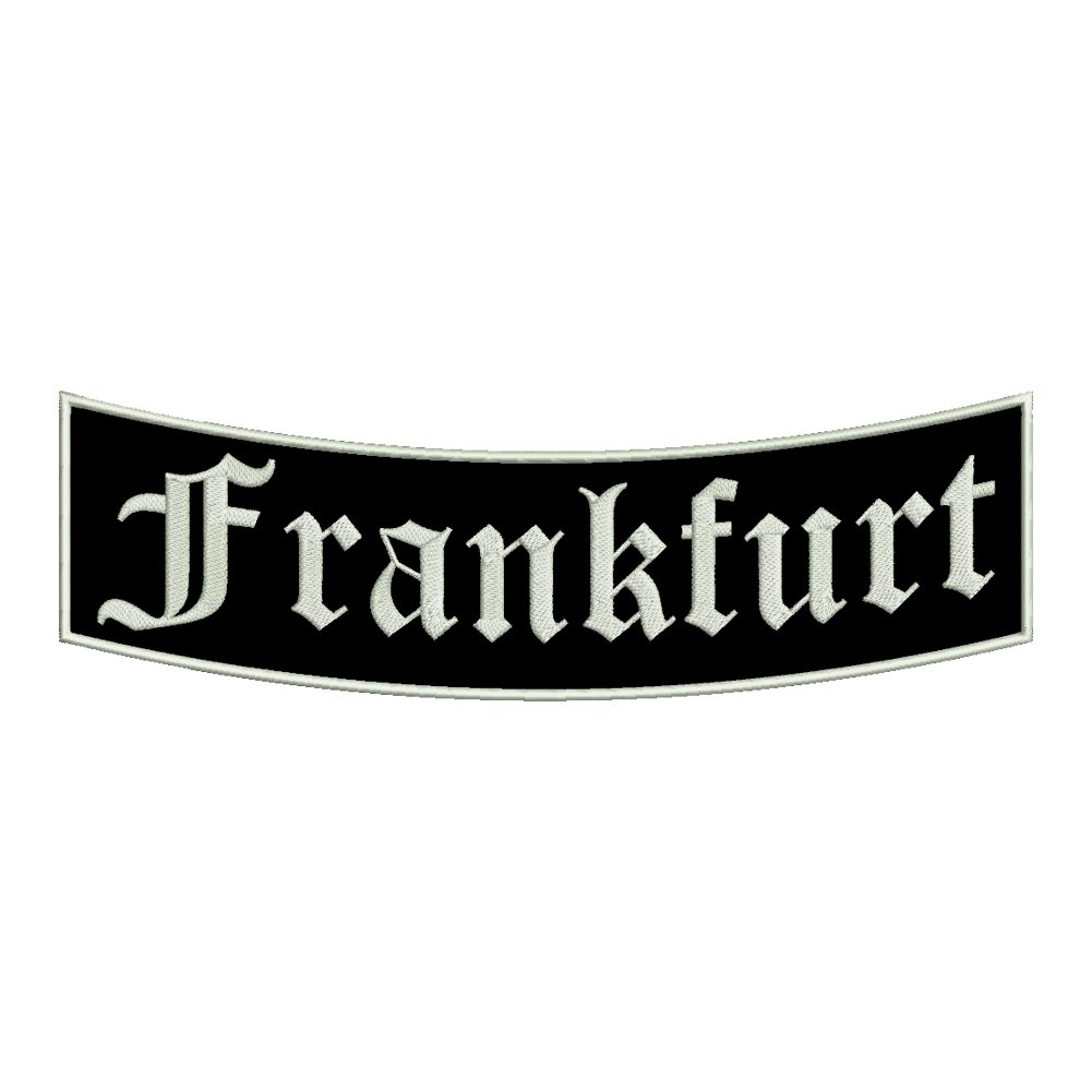 smartoutdoor Aufnäher Frankfurt - EIN unterer Bogen B1 mit ca. 35x11cm - Stadtname - Städtepatch von Wolfszeit