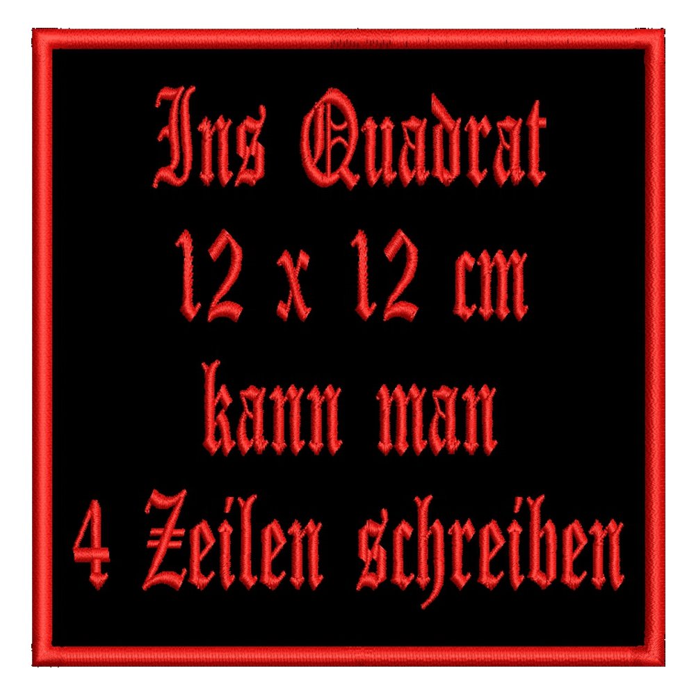 smartoutdoor Quadratischer Wunschtext-Aufnäher Q1-12x12cm von Wolfszeit