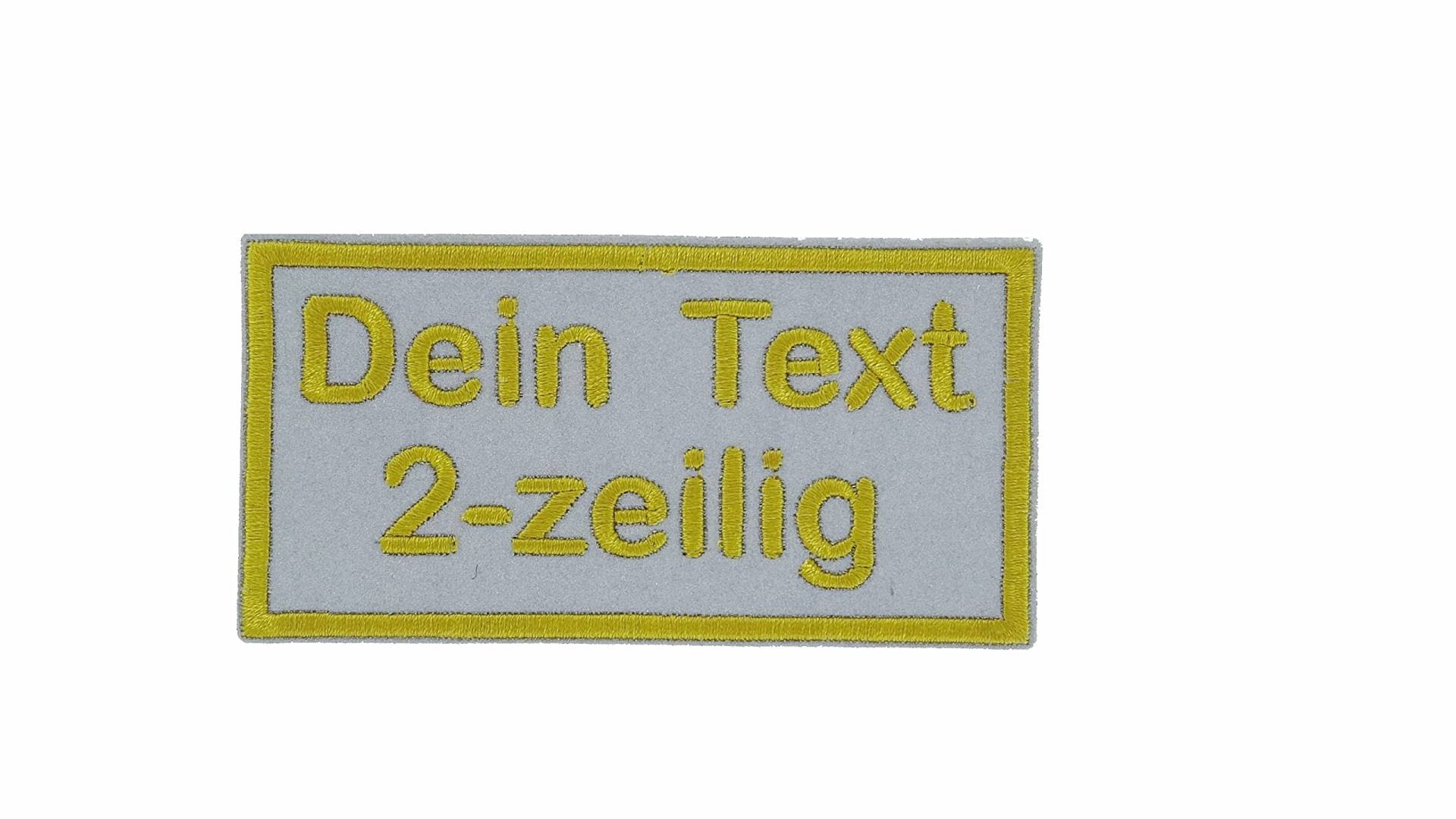 Reflektierender rechteckiger Aufnäher Rec1 mit Reflektorstoff - für Deinen Wunschtext - viele Farben und Größen zur Auswahl - 10x5cm Reflektierender rechteckiger Aufnäher Rec1 mit Reflektorstoff - für Deinen Wunschtext - viele Farben und Größen zur Auswahl - 10x5cm von Wolfszeit