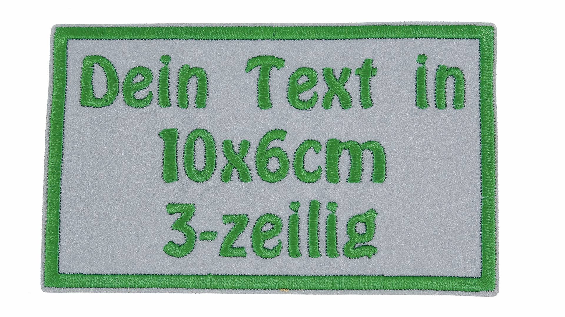 Reflektierender rechteckiger Aufnäher Rec1 mit Reflektorstoff - für Deinen Wunschtext - viele Farben und Größen zur Auswahl -10x6cm Reflektierender rechteckiger Aufnäher Rec1 mit Reflektorstoff - für Deinen Wunschtext - viele Farben und Größen zur Auswahl -10x6cm von Wolfszeit