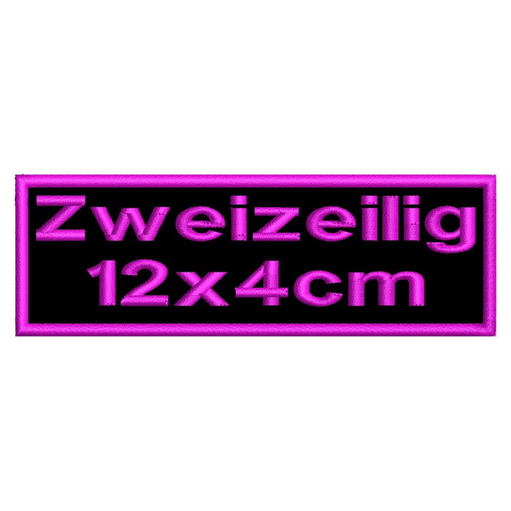 smartoutdoor Zweizeiliger, rechteckiger Wunschtextaufnäher Rec1-2. Zeile Kleiner - viele Farben und Größen (12x4cm) von smartoutdoor