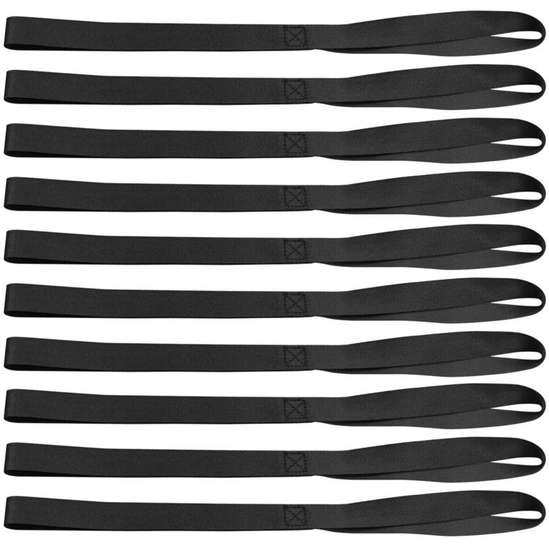 smatime 10 Stück Weiche Schlaufen Spanngurte Schwarz Nylon Befestigungsgurt Zurrgurt Schwerlast Zurrschlaufen Ladungsgurte für Motorrad Auto Dirtbike ATV UTV Transport, 46 x 2,5cm von smatime