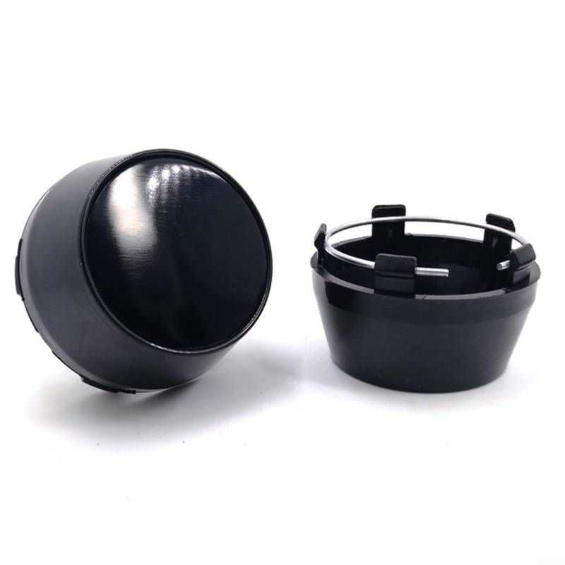 Snowchecking 60 mm Kohlefaser-Radnabenkappe, 4 Stück, Autofelgenteile mit 6 Stiften, Kunststoff, Aluminium, 35 mm Höhe (schwarz) von snowchecking