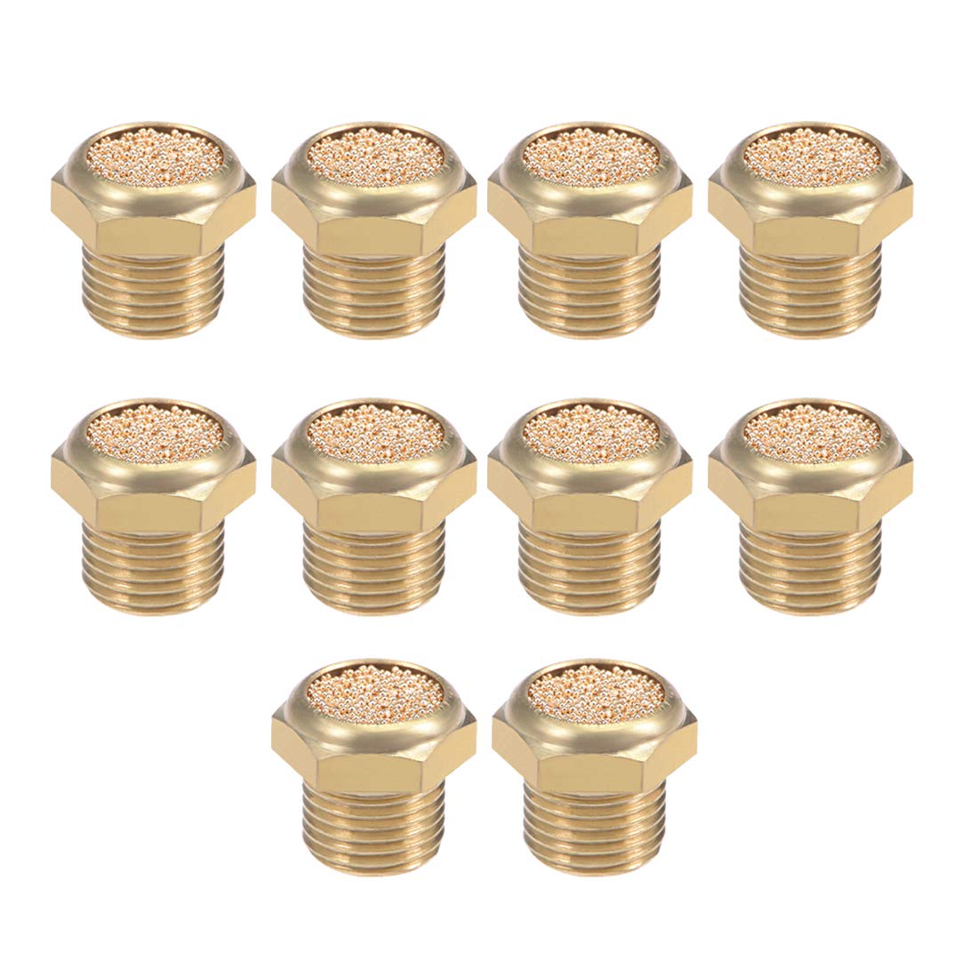 sourcing map 10 Stück 1/8 PT Sinter Bronze Auspuff Schalldämpfer mit Messingkörper Flach DE de sourcing map 10 Stück 1/8 PT Sinter Bronze Auspuff Schalldämpfer mit Messingkörper Flach DE de von sourcing map
