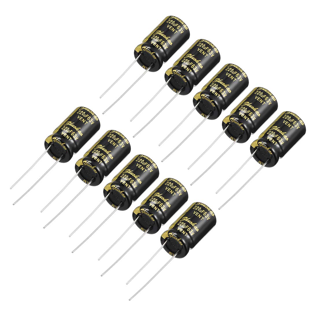 sourcing map 10 Stück Aluminum elektrolytischer Kondensator mit 220uF 63V 10 x 17 mm Schwarz de sourcing map 10 Stück Aluminum elektrolytischer Kondensator mit 220uF 63V 10 x 17 mm Schwarz de von sourcing map