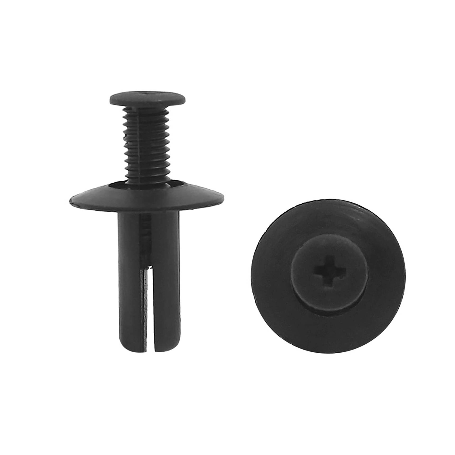 sourcing map 100 Stück Befestigungsclips 8mm Kunststoff Nieten Befestigung Fender Stoßfänger Pin Clip Schwarz von uxcell