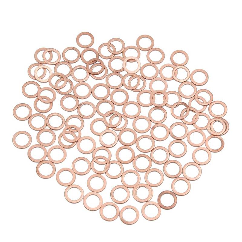 sourcing map 100stk. Scheiben Flach Dichtung Ring Unterscheibe 8mm Innendurchmesser Kupfer von sourcing map