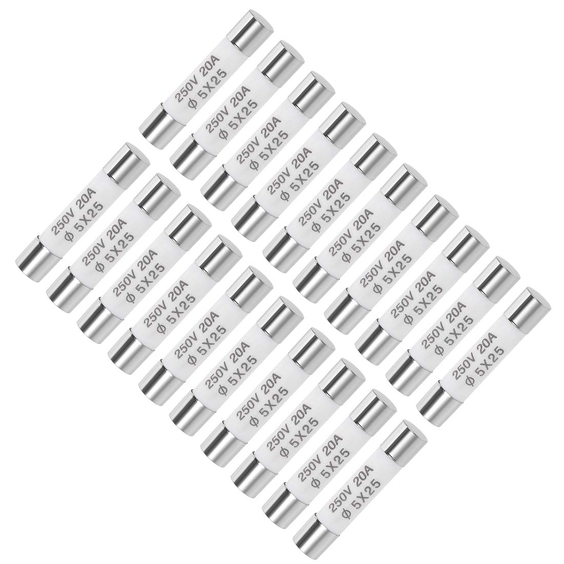 sourcing map 20 STK. Patronensicherung 20A 250V Schnell Auto Alarm Verstärker Keramik 5x25mm sourcing map 20 STK. Patronensicherung 20A 250V Schnell Auto Alarm Verstärker Keramik 5x25mm von sourcing map