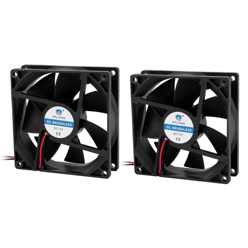 sourcing map 2Stk 92 x 25mm DC 12V 0,18A Bürstenlose CPU Kühler Lüfter Kälteleistung 2,16W DE de von uxcell