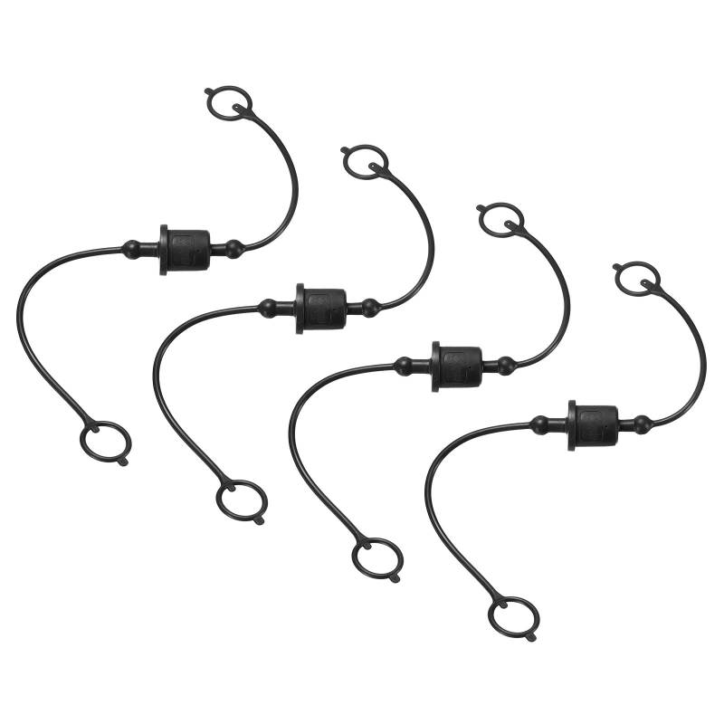 sourcing map 4 Sets 1/2 Hydraulikschlauch-Staubkappe und Stopfen-Set, ISO-A Staubkappe und Buchsensteckerabdeckung, Schnelltrennung, Luftkupplungsabdeckung, Anschlussstecker mit Haltering, Schwarz von sourcing map