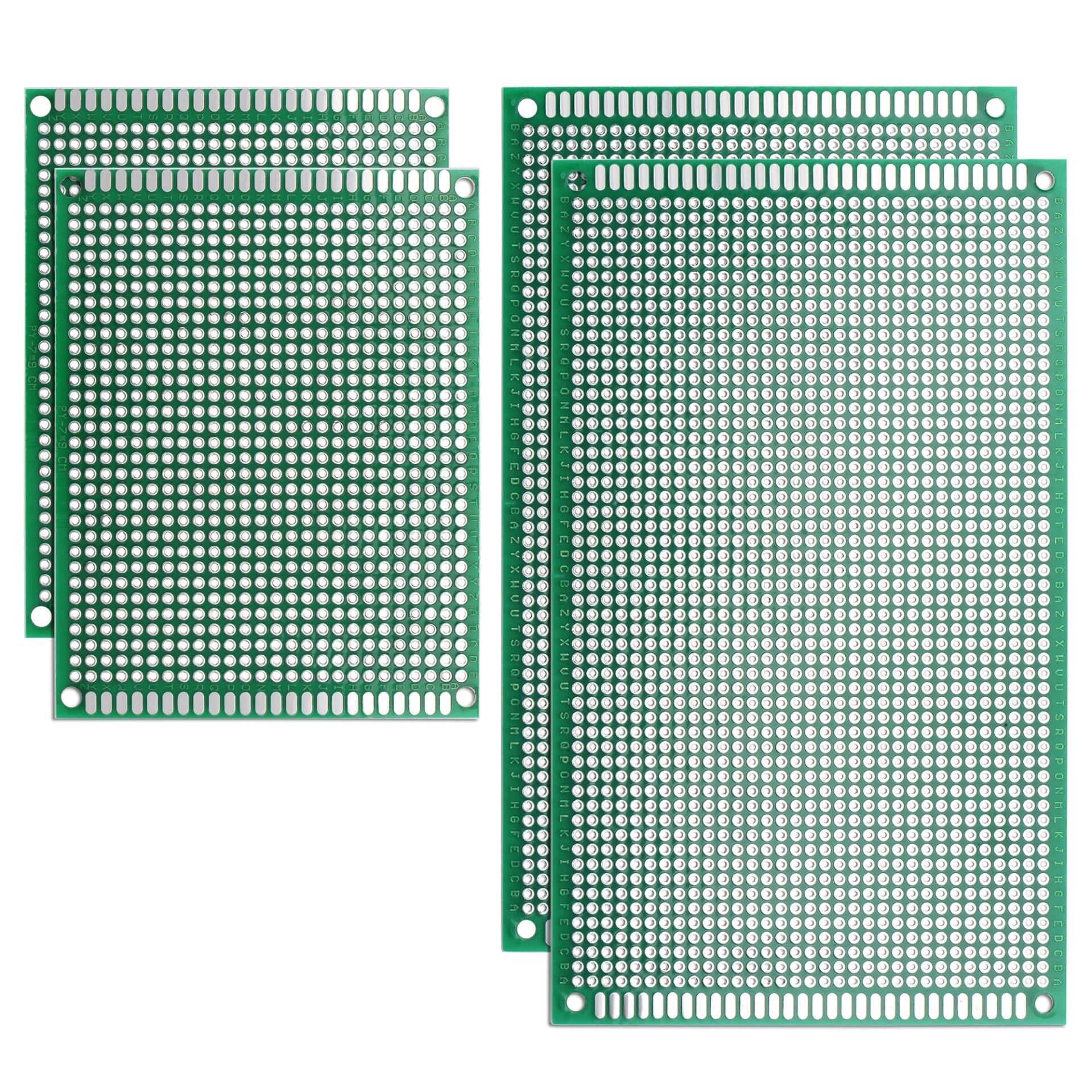 sourcing map 4Stk. Doppelseitig PCB Platinen Leiterplatten Kit (2 Größen - 7x9 9x15) Prototyping Platine für DIY Löten elektronischen Projekten Praxistest Schaltung von sourcing map