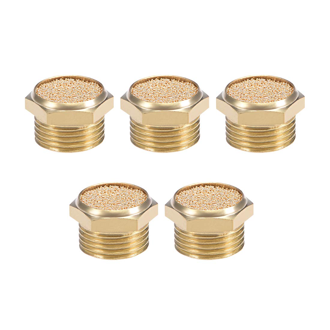 sourcing map 5 Stück 3/8 PT Sinter Bronze Auspuff Schalldämpfer mit Messingkörper flach DE de sourcing map 5 Stück 3/8 PT Sinter Bronze Auspuff Schalldämpfer mit Messingkörper flach DE de von sourcing map