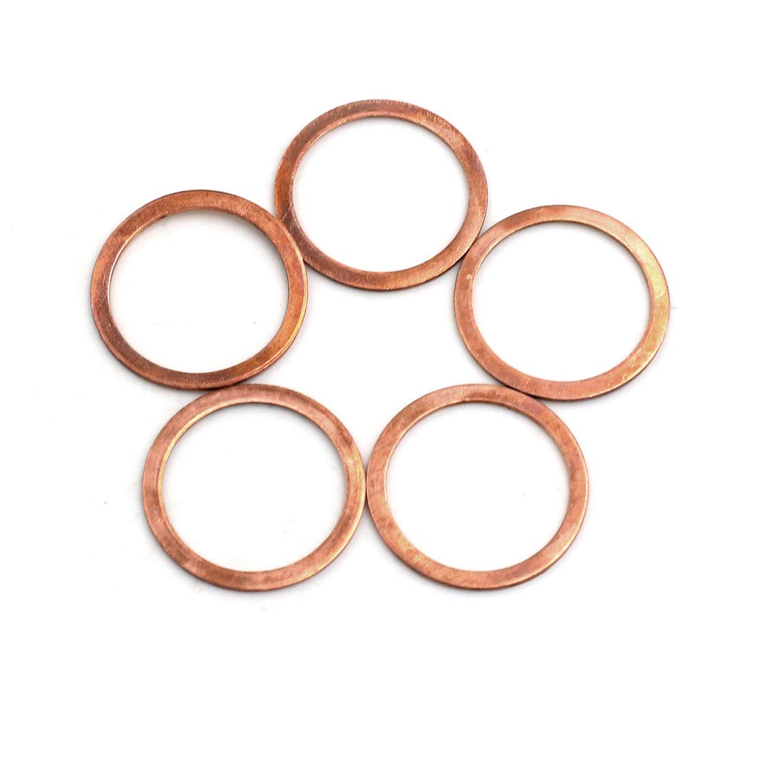 sourcing map 5 Stücke 24mm Innendurchmesser Kupfer Scheiben Flache Dichtungsringe für Auto sourcing map 5 Stücke 24mm Innendurchmesser Kupfer Scheiben Flache Dichtungsringe für Auto von sourcing map