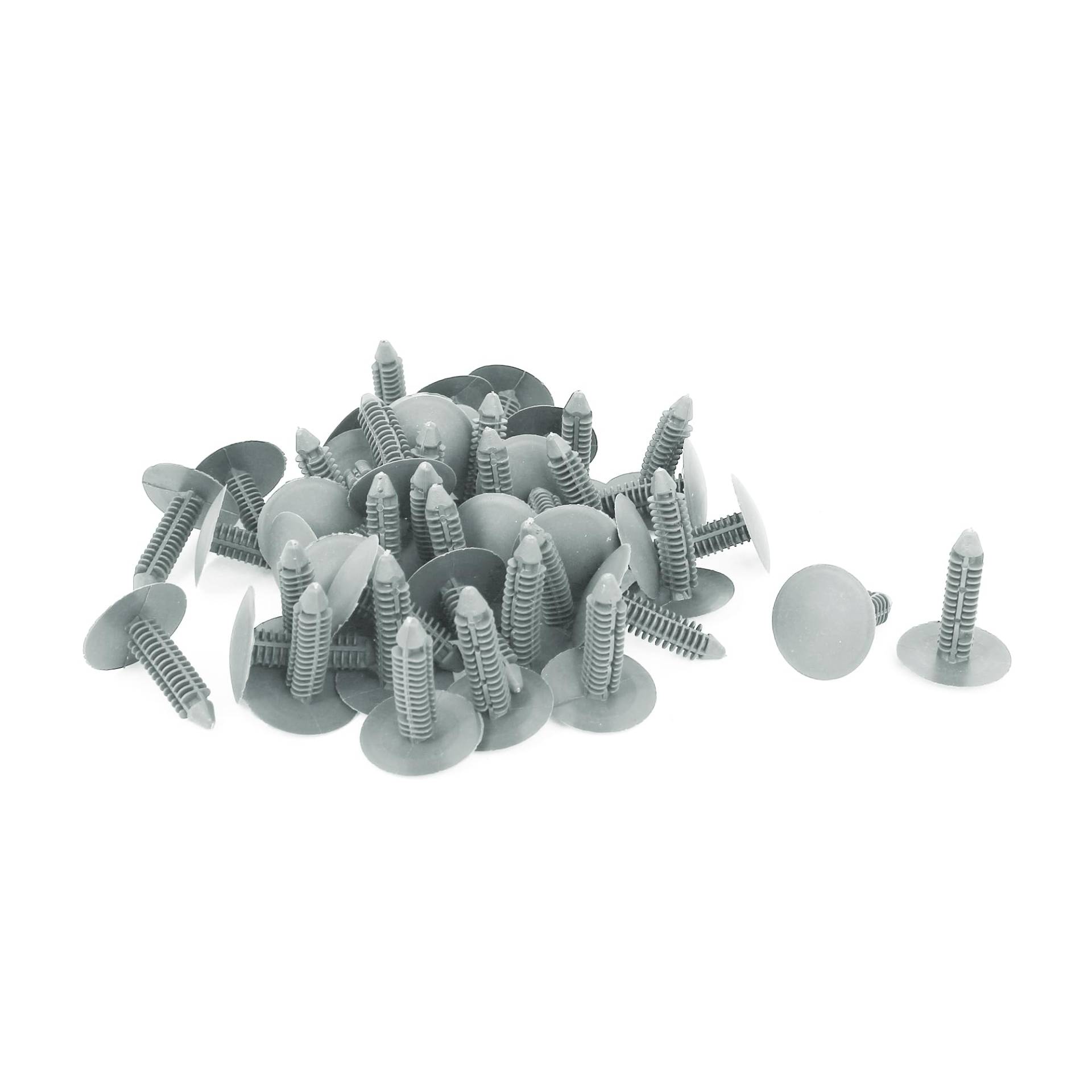 uxcell Kunststoff-Nietenklammern, 7 mm x 24 mm x 30 mm, Grau, 50 Stück von uxcell