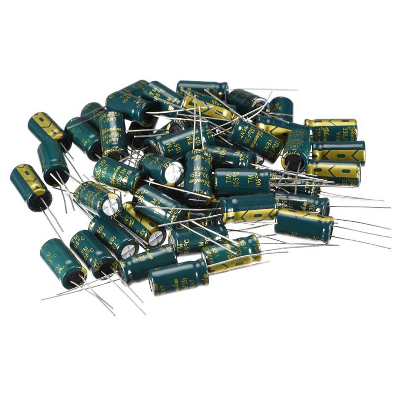 sourcing map 50stk Aluminium Radial Elektrolytkondensator Low ESR 330uF 35V 8x16mm de von sourcing map