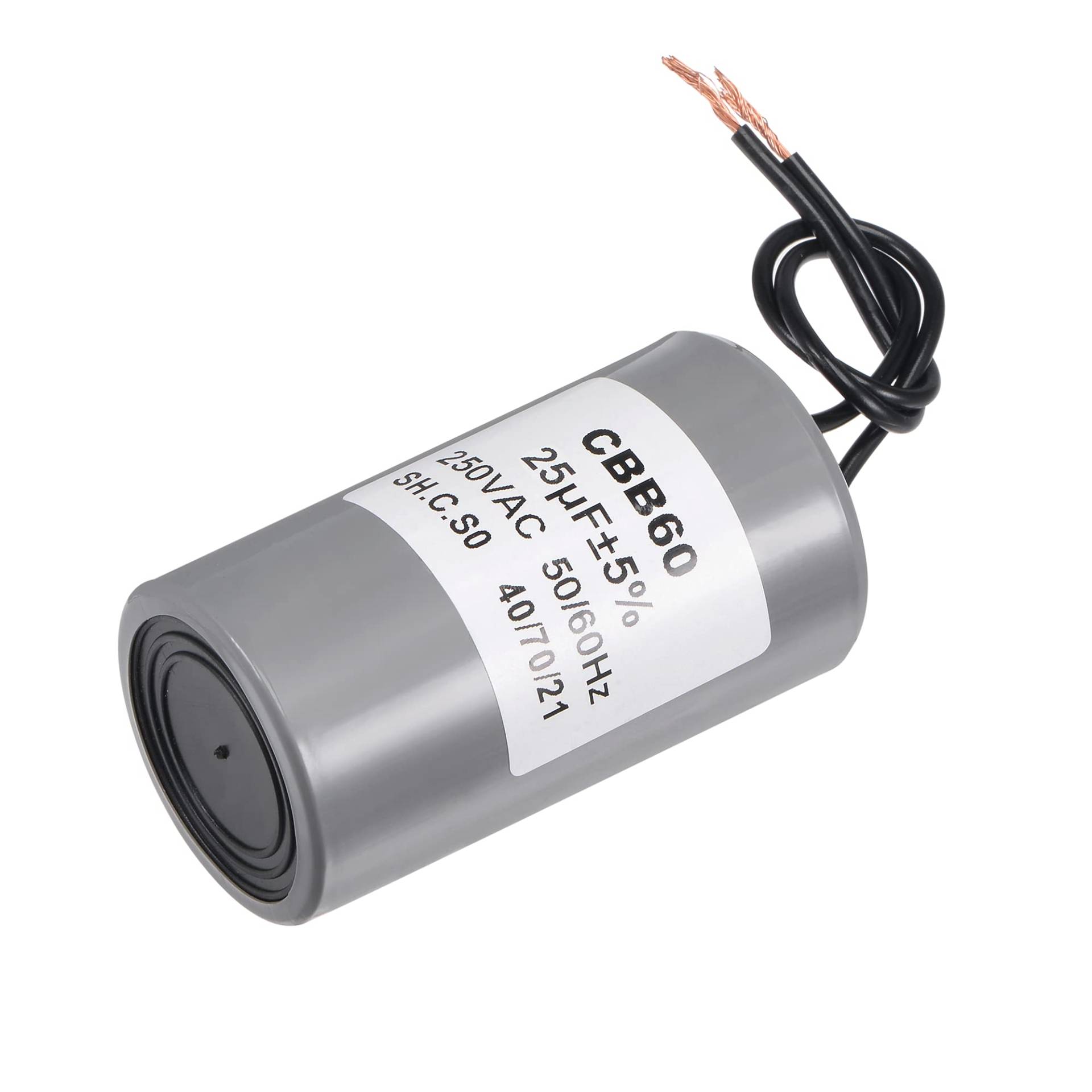 sourcing map CBB60 Betriebskondensator 25uF 250V AC 2 Drähte 50/60Hz Zylinder 75x40mm für Luftkompressor Wasserpumpenmotor sourcing map CBB60 Betriebskondensator 25uF 250V AC 2 Drähte 50/60Hz Zylinder 75x40mm für Luftkompressor Wasserpumpenmotor von sourcing map