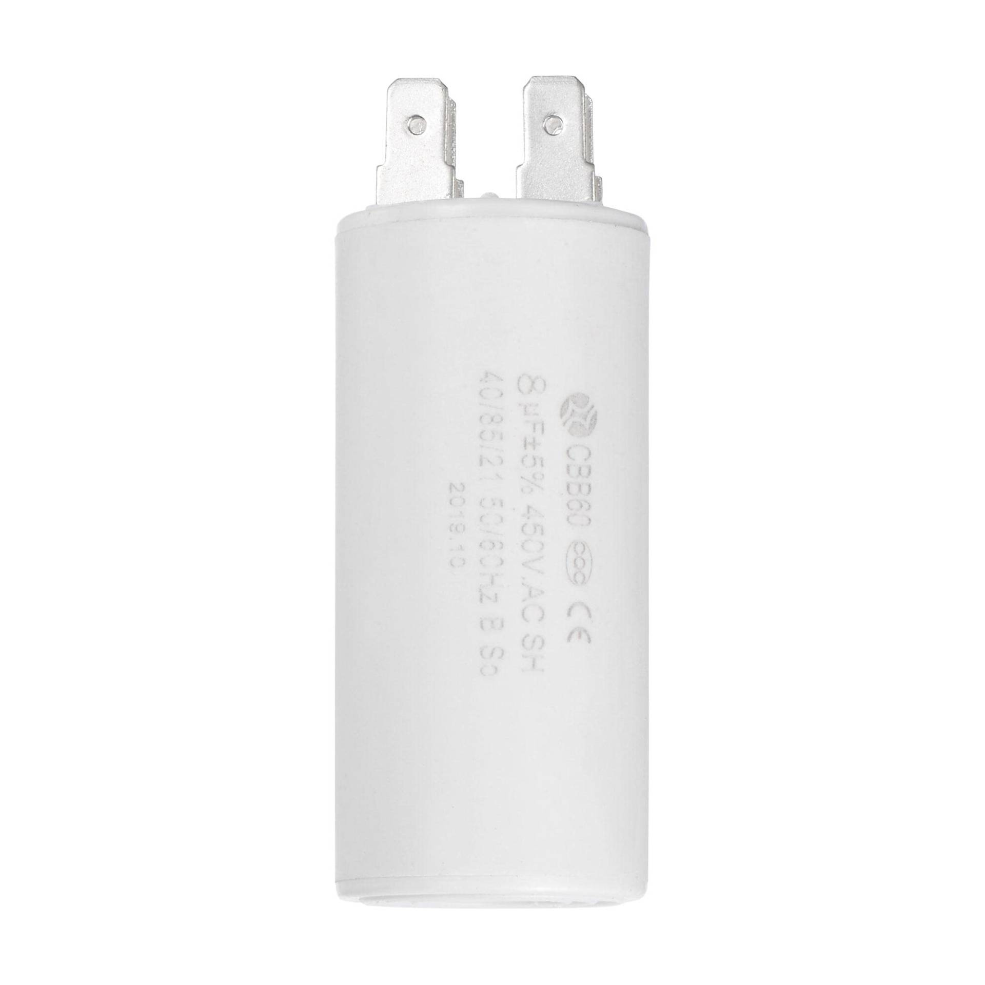 sourcing map CBB60 Betriebskondensator 8uF 450V AC Doppeleinsatz 50 / 60Hz Zylinder 69x32mm Weiß für Luftkompressor-Wasserpumpenmotor sourcing map CBB60 Betriebskondensator 8uF 450V AC Doppeleinsatz 50 / 60Hz Zylinder 69x32mm Weiß für Luftkompressor-Wasserpumpenmotor von sourcing map