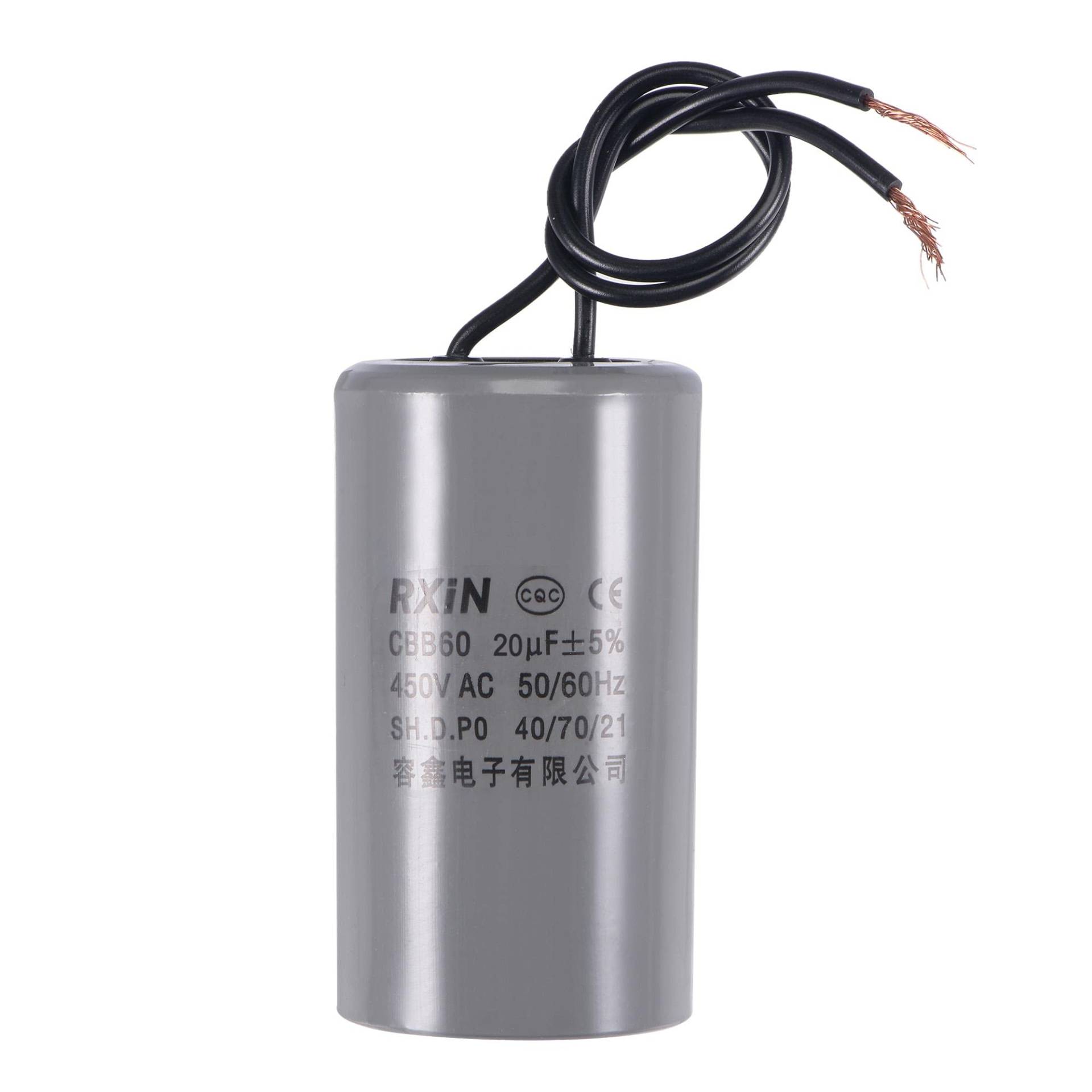 sourcing map CBB60 Lauf Kondensator mit Terminal M8 Studin Für Luftkompressor Wasserpumpenmotor Braun Zylinder 2 Drähte Polypropylenfilm Blau 20uF 450V sourcing map CBB60 Lauf Kondensator mit Terminal M8 Studin Für Luftkompressor Wasserpumpenmotor Braun Zylinder 2 Drähte Polypropylenfilm Blau 20uF 450V von sourcing map