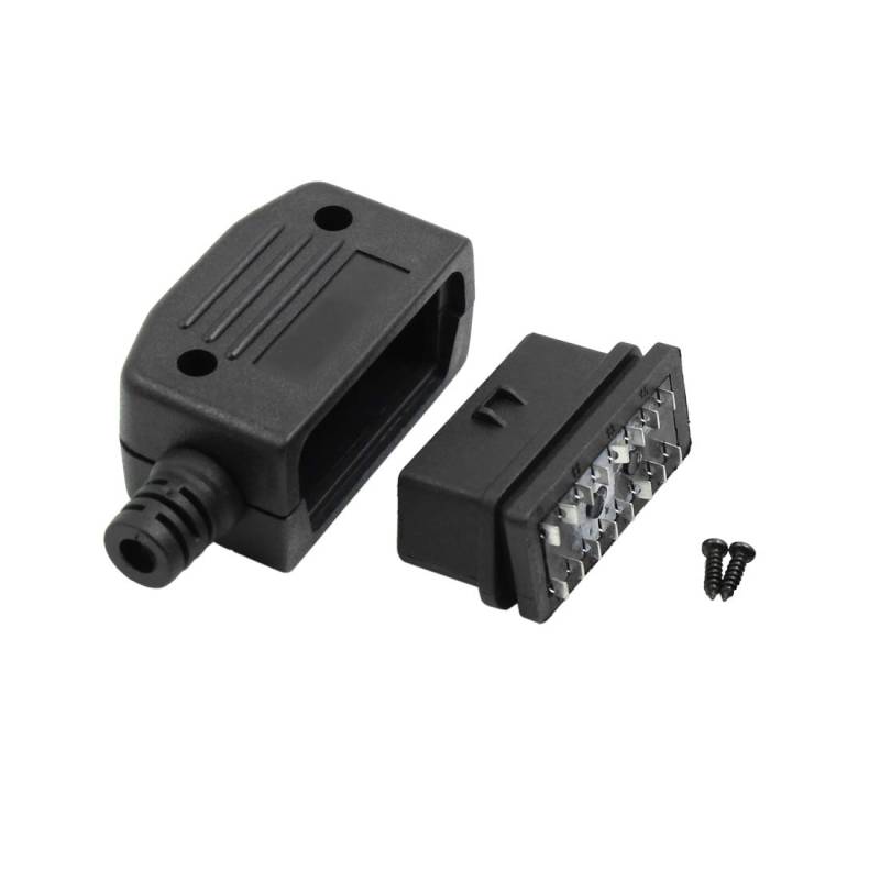 sourcing map DC 12V OBD2 16 Pin Auto Diagnosestecker Female Adapter Buchsenadapter mit Gehäuse von sourcing map