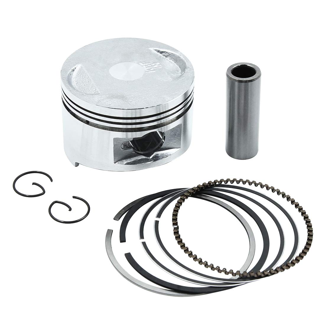 sourcing map Motorradkolben Kolben Ringe Kit mit Bolzen 57mm Silber Ton für GY6-150 STD sourcing map Motorradkolben Kolben Ringe Kit mit Bolzen 57mm Silber Ton für GY6-150 STD von sourcing map
