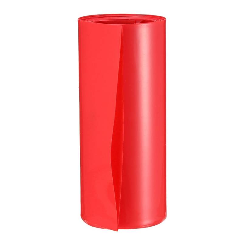 sourcing map PVC Schrumpfschlauch Batterieverpackung 85mm Flache 1m Länge für 18650 Batterie Rot von sourcing map