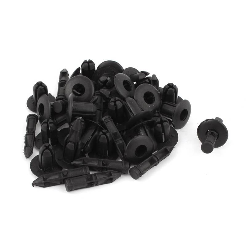 sourcing map Plastik 7mm Loch Panel Rand Clips Niete Verschluss 25 Stück Schwarz de von uxcell