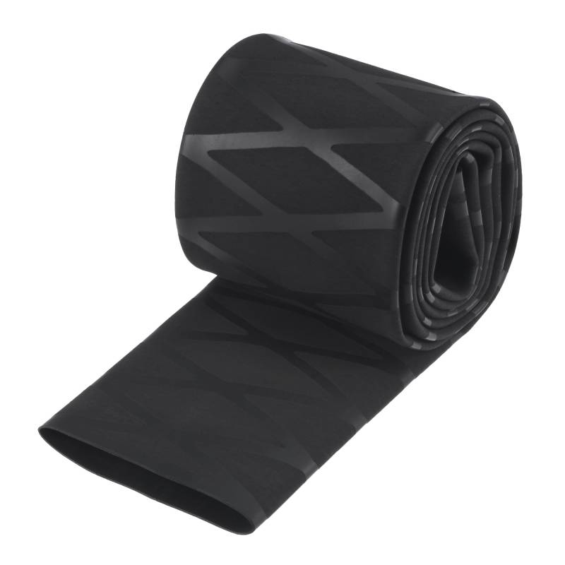 sourcing map Schrumpfschlauch für Angelrutengriffe 72mm Rutschfeste Warmschrumpfschlauch 1,8:1 Schrumpfschläuche Griffband 1 Meter für Lenker Stangengriff Badminton-Griff Sportgeräte, Schwarz von sourcing map