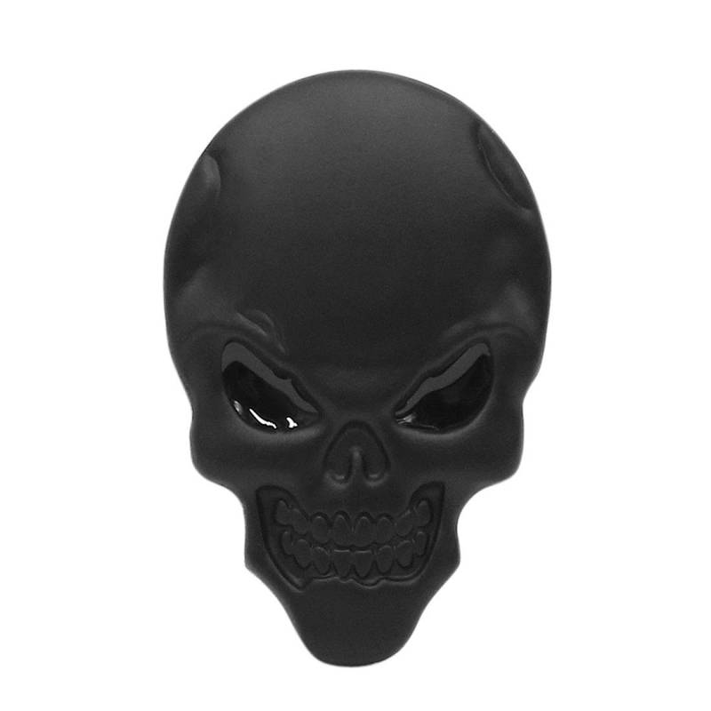 sourcing map Totenkopf schwarz Bone Car Body 3D Emblem Selbstklebende Decor Aufkleber de von uxcell